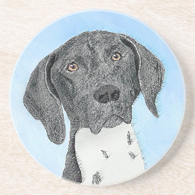 German Shorthaired Pointer Painting - Original Art Coaster (Front)