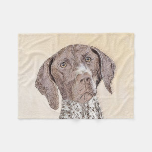 German Shorthaired Pointer Painting - Original Art Fleece Blanket