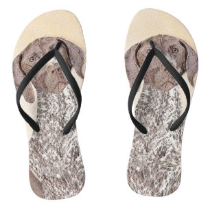 German Shorthaired Pointer Painting - Original Art Flip Flops