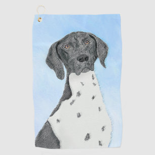 German Shorthaired Pointer Painting - Original Art Golf Towel