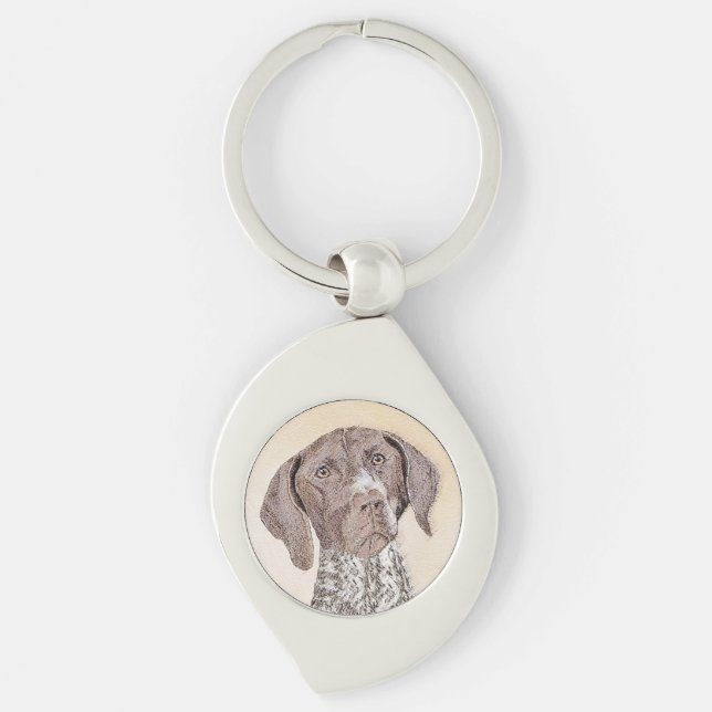 German Shorthaired Pointer Painting - Original Art Keychain (Front)