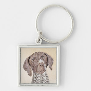German Shorthaired Pointer Painting - Original Art Keychain