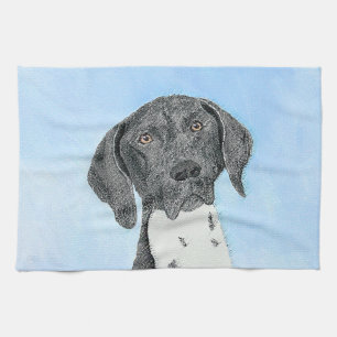 German Shorthaired Pointer Painting - Original Art Kitchen Towel