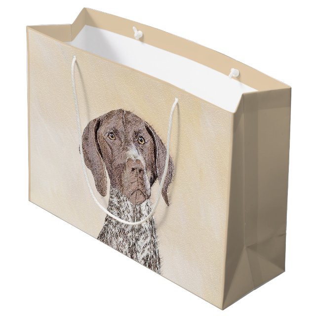 German Shorthaired Pointer Painting - Original Art Large Gift Bag (Back Angled)