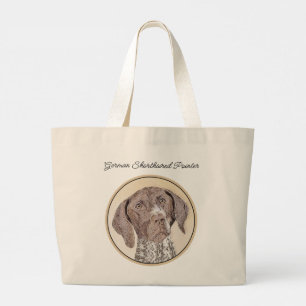 German Shorthaired Pointer Painting Original Art Large Tote Bag