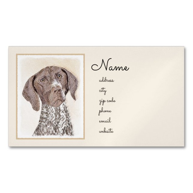 German Shorthaired Pointer Painting - Original Art Magnetic Business Card (Front)