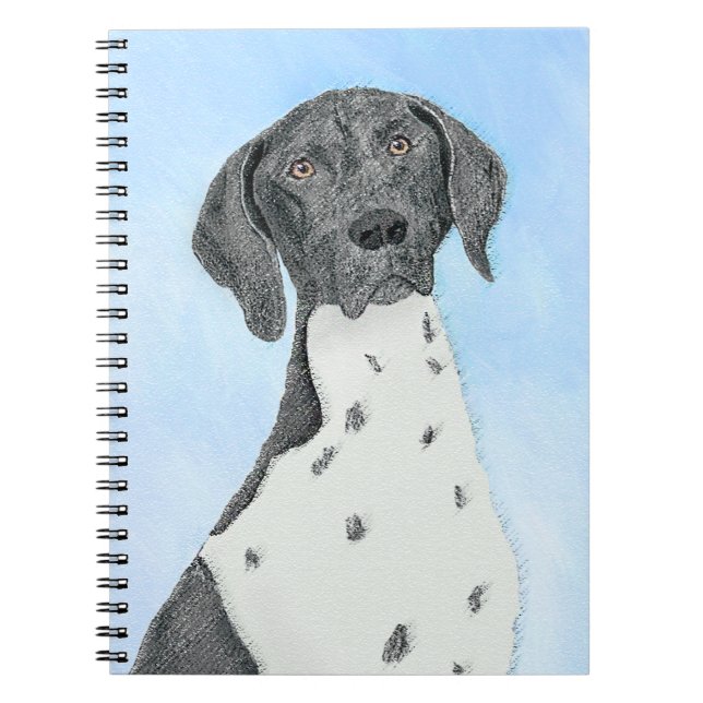 German Shorthaired Pointer Painting - Original Art Notebook (Front)