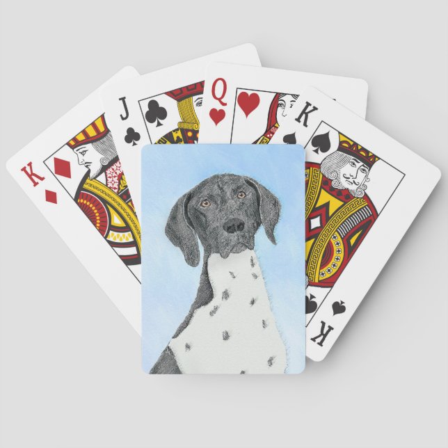 German Shorthaired Pointer Painting - Original Art Playing Cards (Back)