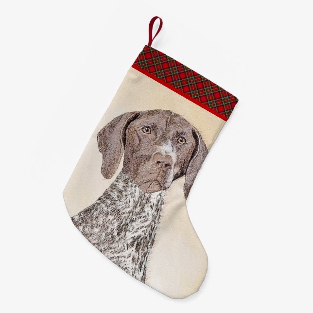 German Shorthaired Pointer Painting - Original Art Small Christmas Stocking (Front (Hanging))