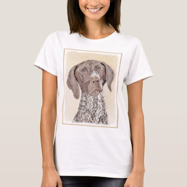 German Shorthaired Pointer Painting - Original Art T-Shirt (Front)