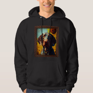 German Shorthaired Pointer Painting Sunflower Flow Hoodie