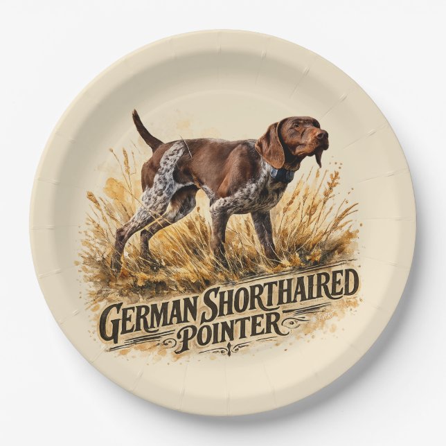 German Shorthaired Pointer  Paper Plate (Front)