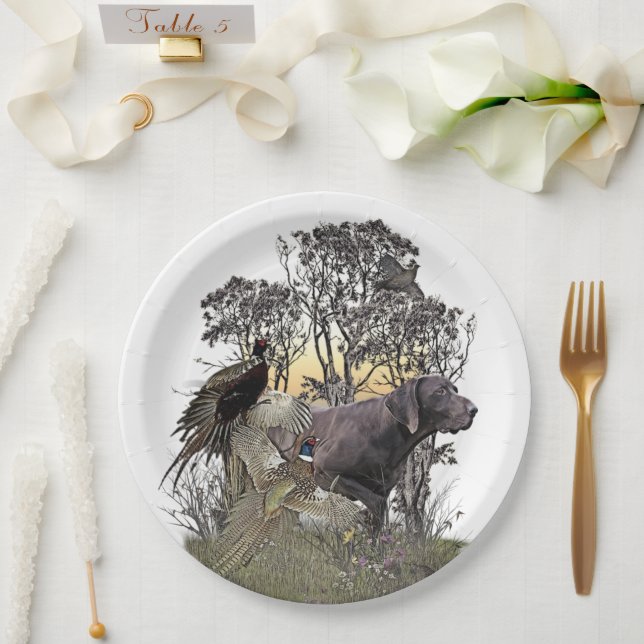 German Shorthaired Pointer    Paper Plate (Wedding)