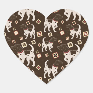 German Shorthaired Pointer Pattern Heart Sticker