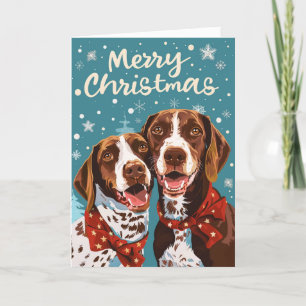 German Shorthaired Pointer Personalized Christmas  Holiday Card