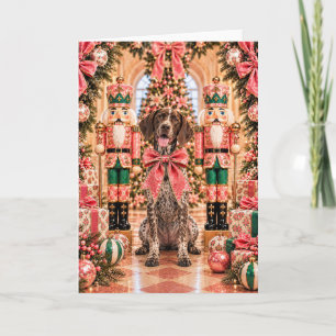 German Shorthaired Pointer Pink Nutcracker Card