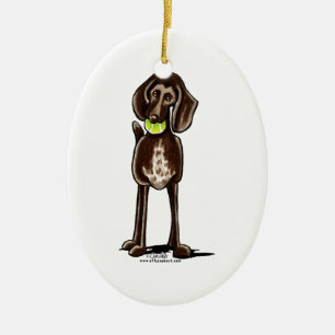 German Shorthaired Pointer Playtime Ceramic Ornament