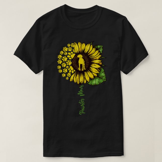 German Shorthaired Pointer  Pointer Mom Sunflower  T-Shirt (Design Front)