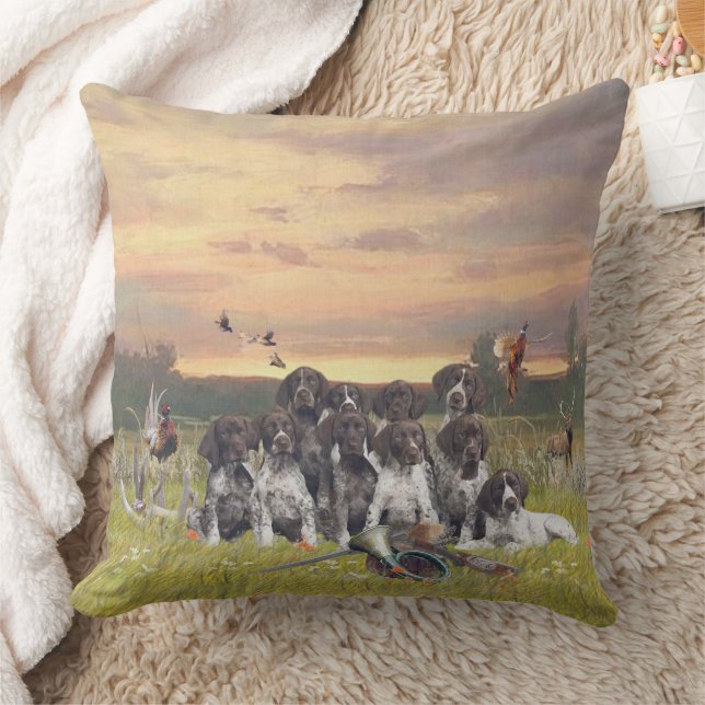 German Shorthaired Pointer Puppies   Throw Pillow (Blanket)