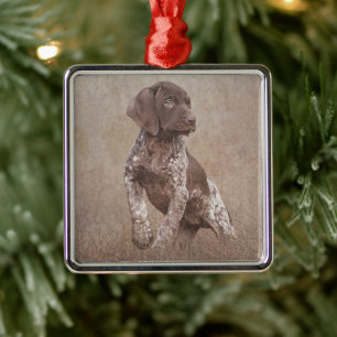 german shorthaired pointer puppy tapestry poster b metal ornament