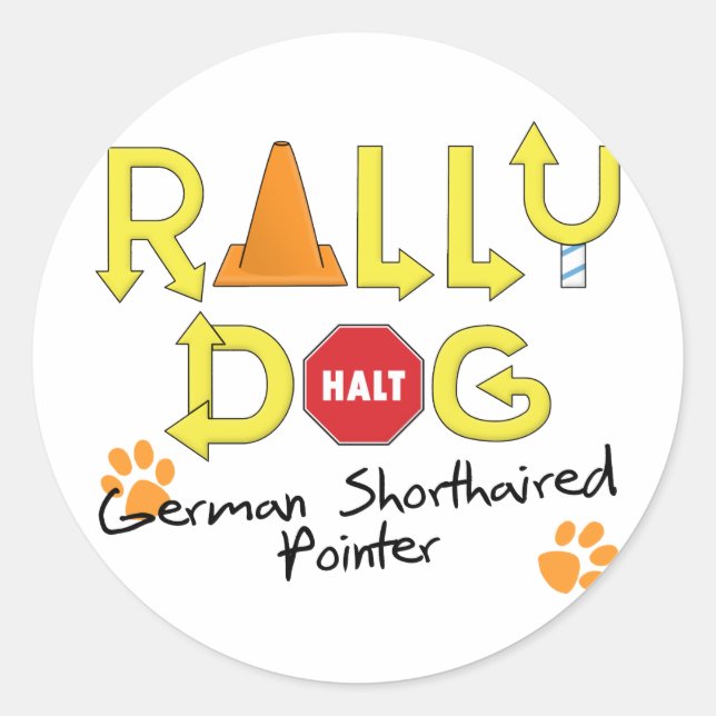 German Shorthaired Pointer Rally Dog Classic Round Sticker (Front)