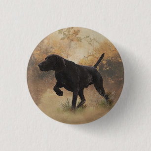German Shorthaired Pointer ready to hunt Gift Box  1 Inch Round Button