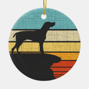  German Shorthaired Pointer Retro Vintage 60s 70s  Ceramic Ornament