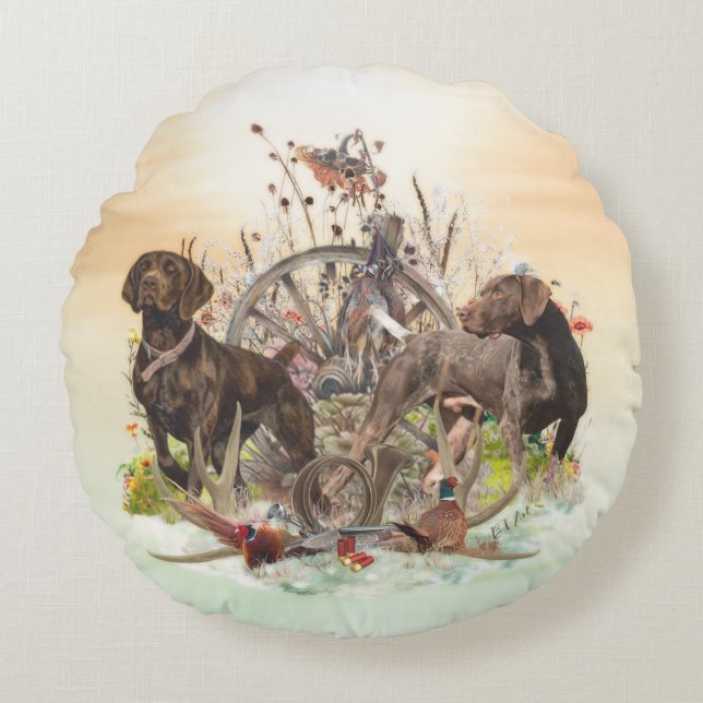 German Shorthaired Pointer     Round Pillow (Front)