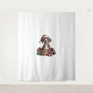 German Shorthaired Pointer Santa Hat Christmas GSP Tapestry