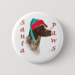 German Shorthaired Pointer Santa Paws 2 Inch Round Button