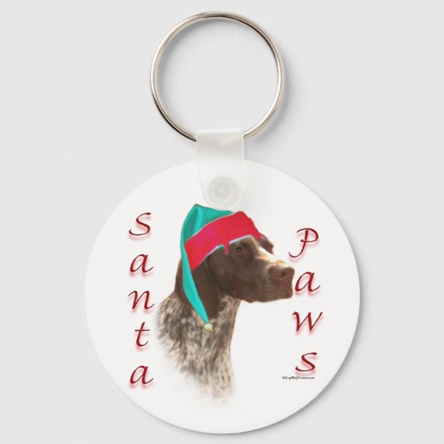 German Shorthaired Pointer Santa Paws Keychain (Front)