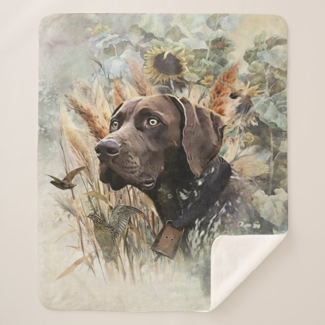 German Shorthaired Pointer Sherpa Blanket (Front)
