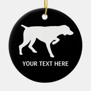 German Shorthaired Pointer silhouette Ceramic Ornament