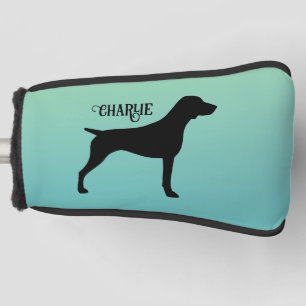 German Shorthaired Pointer Silhouette Custom Name Golf Head Cover