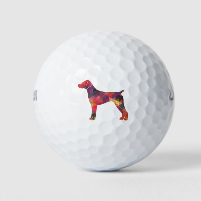 German Shorthaired Pointer Silhouette multi Golf Balls (Front)