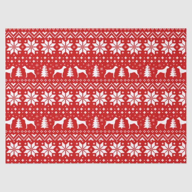 German Shorthaired Pointer Silhouettes Christmas Tissue Paper (Front)