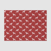 German Shorthaired Pointer Silhouettes Pattern Red