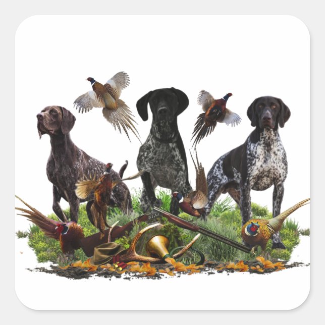 German Shorthaired Pointer Square Sticker (Front)