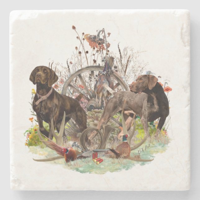 German Shorthaired Pointer    Stone Coaster (Front)