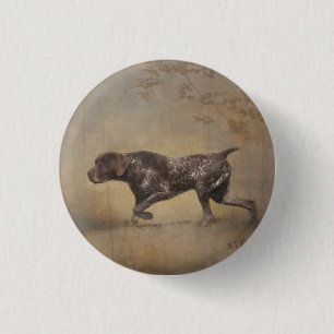 German Shorthaired Pointer Tapestry Poster Acrylic 1 Inch Round Button