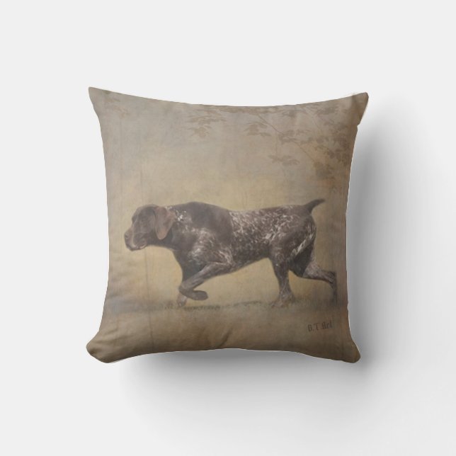 German Shorthaired Pointer Tapestry Poster Acrylic Outdoor Pillow (Front)