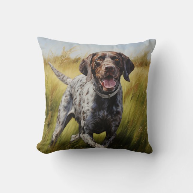 German Shorthaired Pointer Throw Pillow (Front)