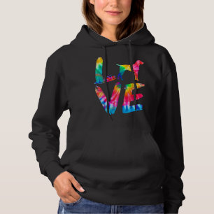 German Shorthaired Pointer Tie Dye Love Dog Mom Da Hoodie