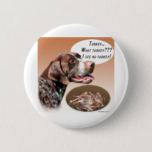 German Shorthaired Pointer Turkey 2 Inch Round Button