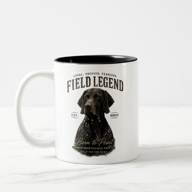 German Shorthaired Pointer  Two-Tone Coffee Mug (Left)
