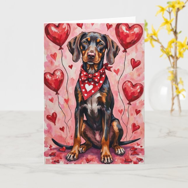 German Shorthaired Pointer Valentine’s Day Card (Yellow Flower)