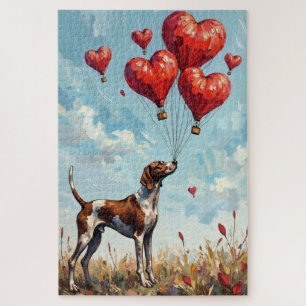 German Shorthaired Pointer Valentine's Day Heart  Jigsaw Puzzle