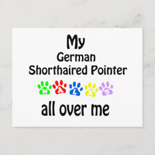 German Shorthaired Pointer Walks Design Postcard