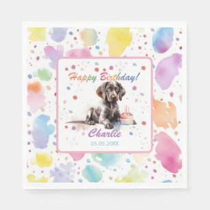 German Shorthaired Pointer Watercolor Paper Napkin
