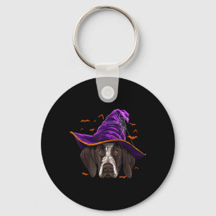 German Shorthaired Pointer Witch Funny Halloween Keychain